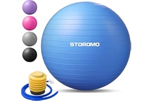STOROMO Exercise Ball,Yoga Ball(with Exercise Tutorial)，Extra Thick Non-Slip,Holds 2500 lbs, Workout Ball for Pregnancy birthing and Balance Stability