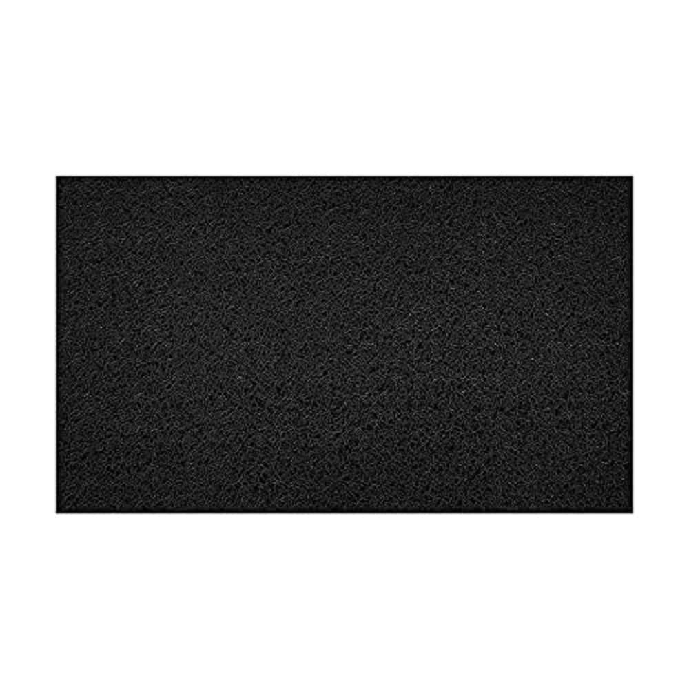 Nicoman Embossed Spaghetti Door Mat Dirt-Trapper Jet-Washable Doormat 70x43cm (Black, PLAIN) - Use on Carpet ONLY