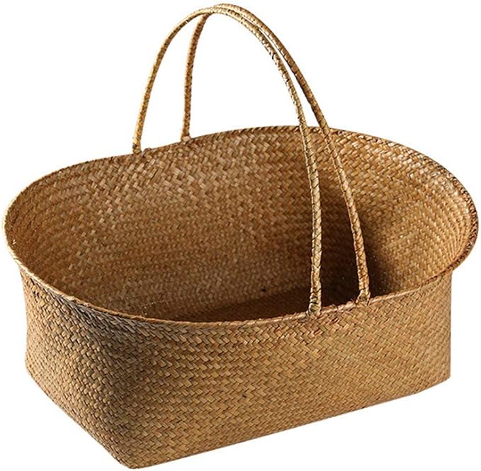 S-AIM Cesta de Picnic Tejido de Algas Marinas, Cesta de Almacenamiento