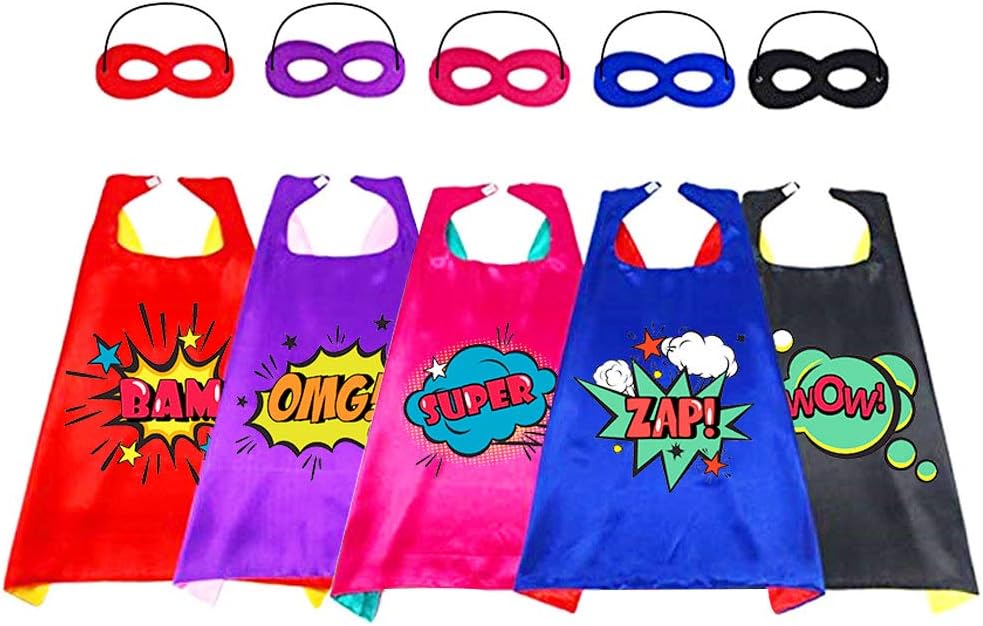 dmazing 3-12 Year Old Boy Gifts, Superhero Costume for Boys Capes for Kids Boys Christmas Xmas Toys for 3-12 Year Old Boys Girls Dress up Halloween Festival Party Supplies Stocking Fillers 5 Pack