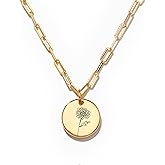 STORYJEWELLERY Birth Flower Necklace, Dainty Charm Necklace for Women, Trendy Flower Jewelry, Gifts for Women