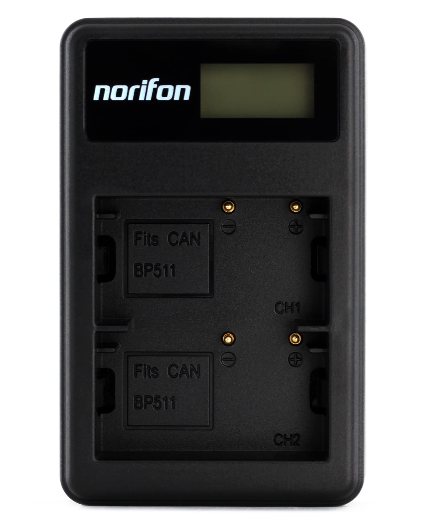 Norifon BP-511 Dual Channel LCD USB Charger for Canon EOS 10D, 20D, 30D, 40D, 50D, D60, MV630i, MV700, MV730i, Optura Pi, Xi, ZR10, ZR60, PowerShot G5 Camera and More