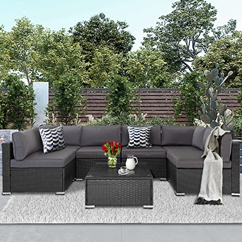 Oakmont Outdoor Furniture 7 Piece Patio Sofa Set Rattan Wicker
