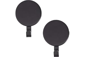 Haute Decor Attract Magnetic Wreath Hanger (Black Matte, Set of 2 Magnets) - for 2 Metal Doors/Surfaces or 1 Single-Pane Glass Door/Window - Holds up to 10lbs.