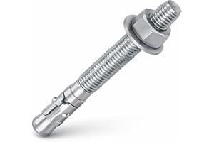 ZTFDPFZTL 3/8" x 3-1/6" Zinc‑Plated Wedge Anchor – Heavy‑Duty Concrete Fasteners, Carbon Steel Expansion Bolts (Pack of 8)