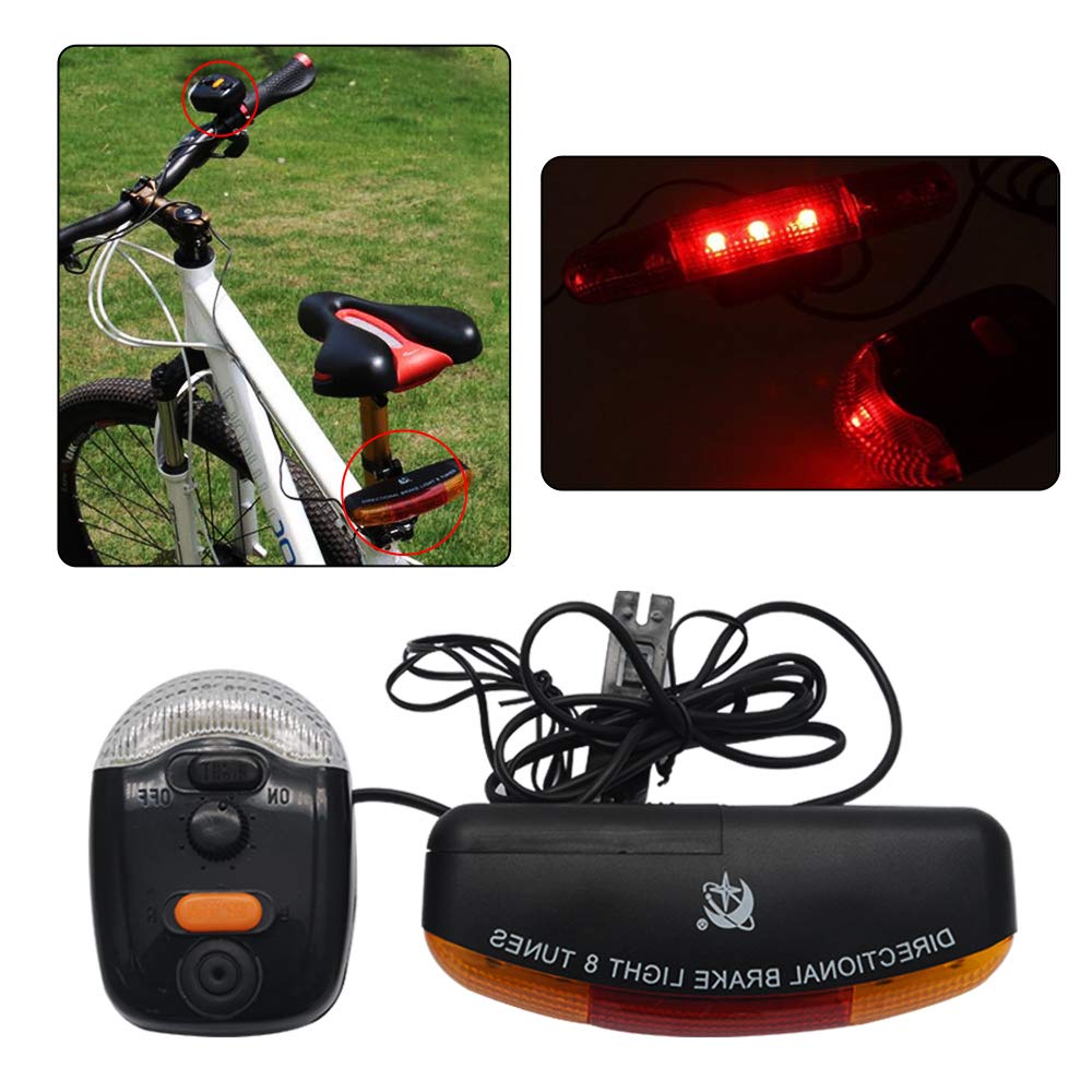 MASO LED Bike Taillight Brake Stop Light Turn Signal Indicator Horn Lamp Bell for Outdoor Cycling
