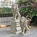 Design Toscano Mansfield Manor Lion Sentinel Animal Statue, 21 Inch, Set of Two, Polyresin, Antique Stone
