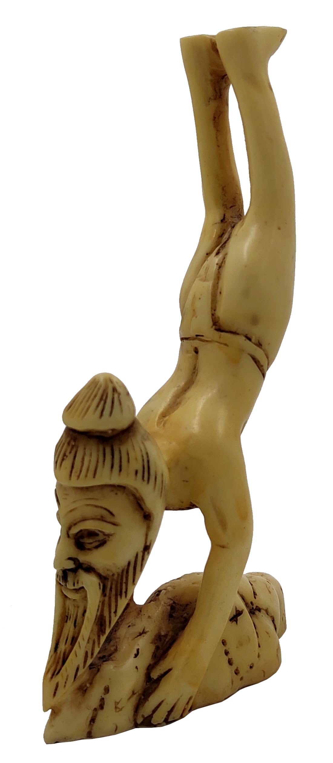 Purpledip Resin Accent Statue Yoga Guru In Variation Of Sirsasana (Headstand): Unique Decor Showpiece Gift (11643) — image 1