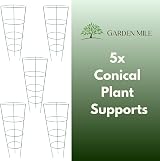 Garden Mile 5Pcs Plant Support Stakes 76cm Green Aluminium Ring Frames view 4