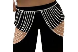Rhinestone Fringe Rhinestone Trim, JUWAIre Waist Chain Belt Rhinestone Ribbon Tassel Chain Rhinestone Fringe Belt Beaded Fringe Trim for Women and Girls Valentine's Day