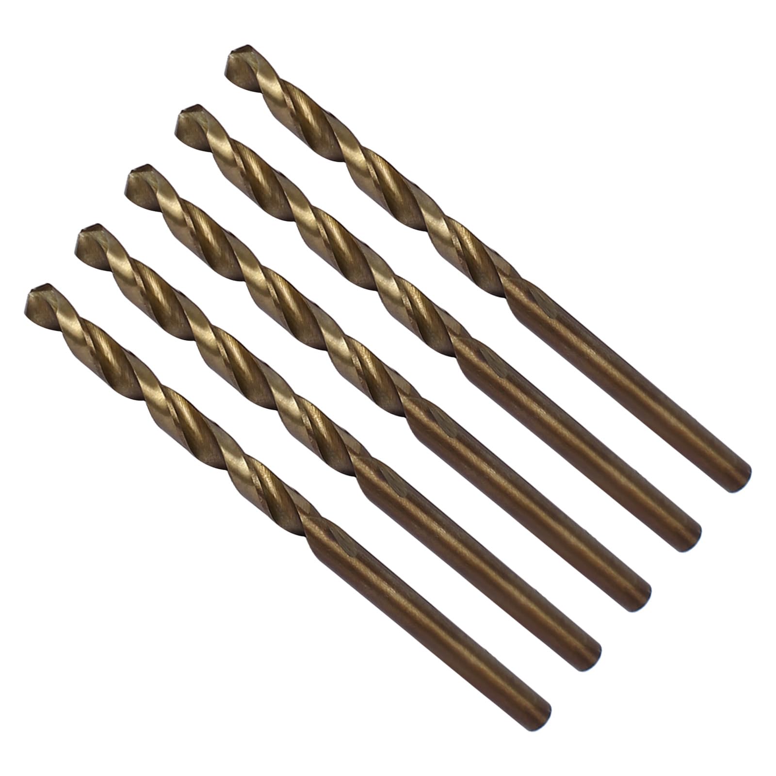 CoCud High Speed Steel Cobalt Twist Drill Bits, 3.7mm Diameter 75mm Length, Straight Twist Jobber Drill Bit - (Applications: for Metal Woodwork Plastic Aluminum), 5Pieces