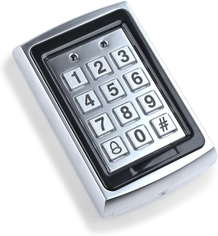 HFeng 125KHz RFID Access Control Keypad Controller Waterproof Cover Outdoor +10pcs EM4100 Keychains 1000 user WG26, backlight, metal case(Keypad+10 keys+Cover) - Image 4