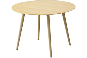 HIPIHOM 43.3 Inch Wood Round Dining Table for 4, Space-Saving Dinette Perfect for Kitchen Dining Living Room(Cat's Paw Table)