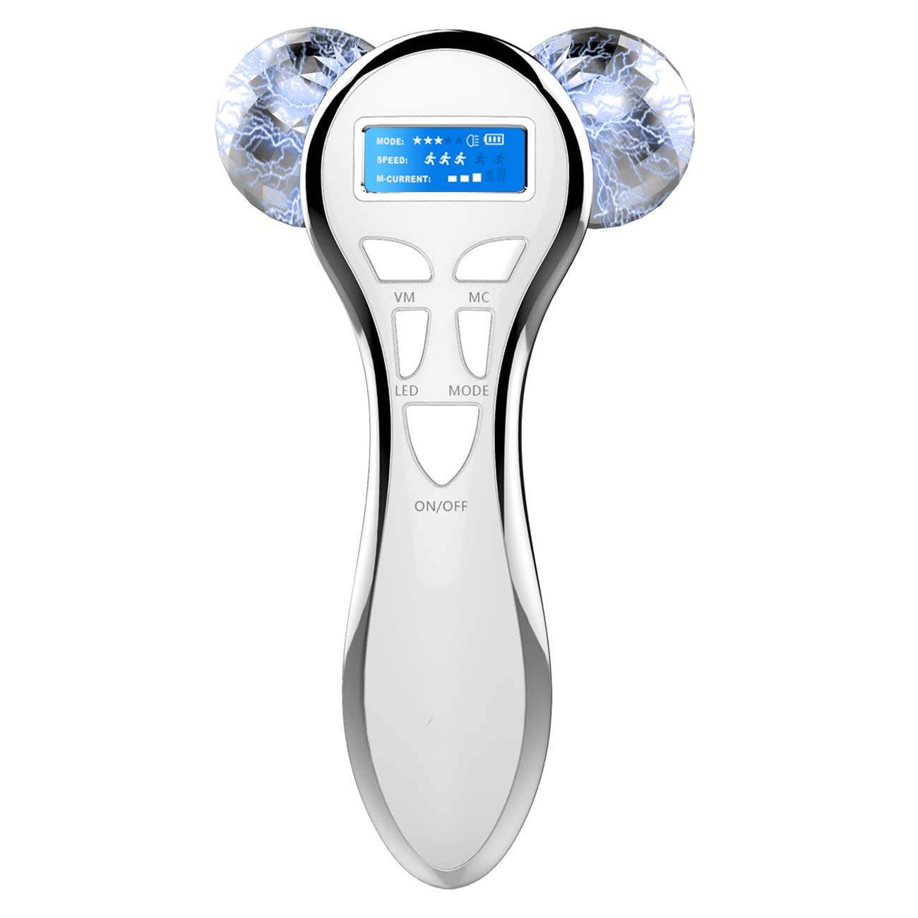 4D Microcurrent Face Massager Roller,Electric Rechargeable Face Lift Roller Arms Legs Massager for Skin Care Facial Massager Tool