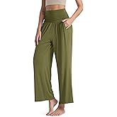 ODODOS Women's Wide Leg Palazzo Lounge Pants with Pockets Light Weight Loose Comfy Casual Pajama Pants-26/28/30"/32" Inseam