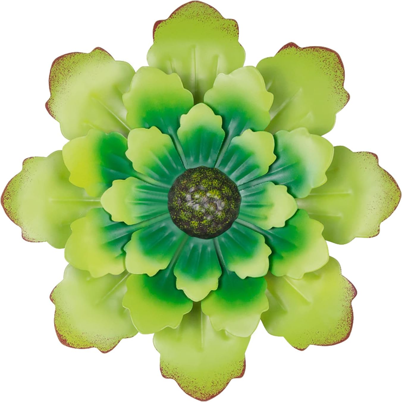 Plaques & Wall Art - TIANCENTRAL H Green Metal Flower Home Accents Indoor or Outdoor Wall Sculptures Hanging Flowers for Bathroom Living Room Bedroom by 12.5