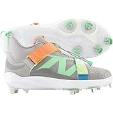 New Balance Unisex FuelCell Lindor V2 Metal Baseball Shoe,Team Away Grey/Neon Dragonfly/Electric Jade,Men 12 / Women 13.5