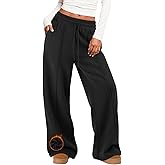 MIROMIHO Womens Wide Leg Sweatpants Fleece Lined Baggy Pants Drawstring Athletic Joggers Fashion Winter Outfits