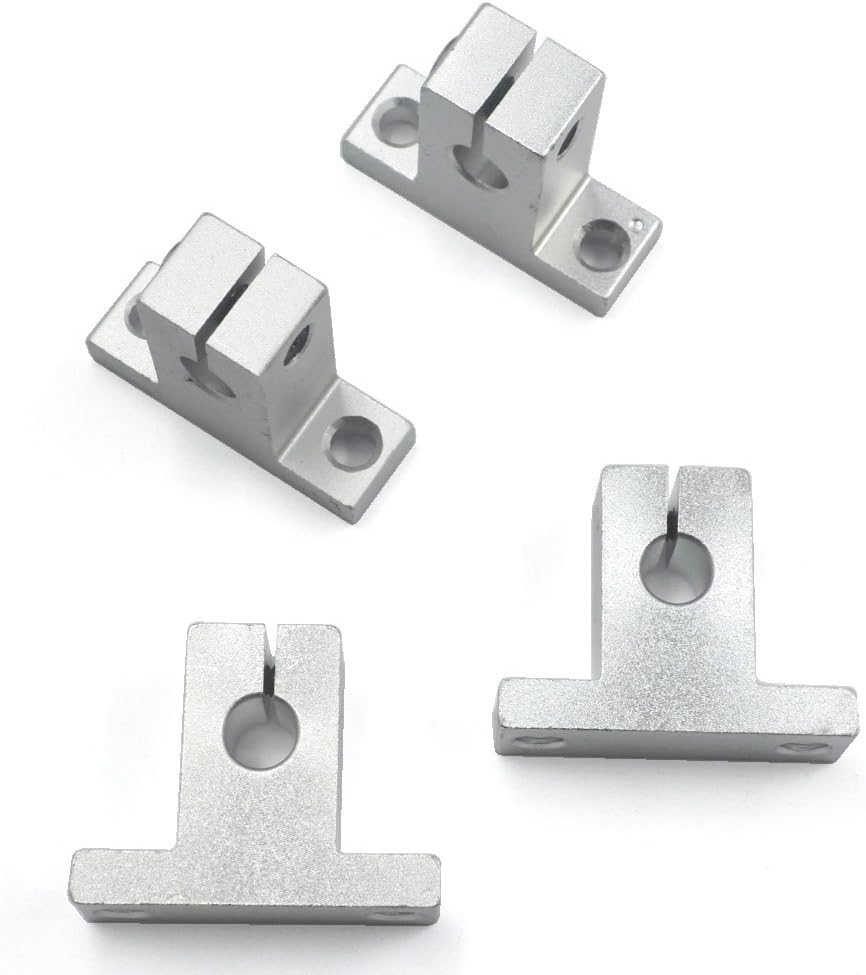 Merogrun Aluminum SK12 Size 12mm Linear Rod Rail Shaft Support Guide Motion Sliver Pack of 4