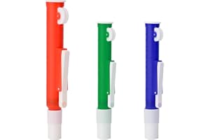 stonylab Pipette Pump Set, 3 Color-Coded Pipette Pimps Pipet Filters for Laboratory Research, 2 ml Blue, 10 ml Green, 25 ml R