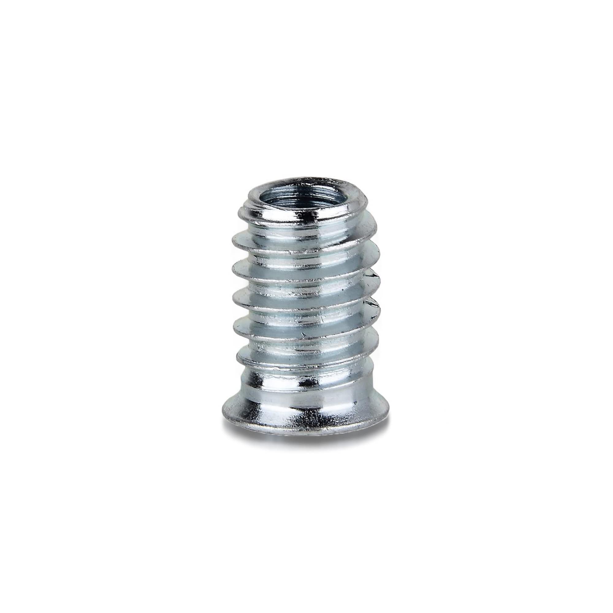 DOJA Industrial | Hex Threaded Insert Nuts | Pack 40 | 8x15 mm | Thread Socket Inserts | Zinc Plated Drive Nut | Hexagonal Allen Head Nut for Insertion in Softwood, Furniture, Plywood, Wood