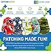 OPTHOPATCH Kids Eye Patches - Fun Boys Design - 90 + 10 Bonus Latex Free Hypoallergenic Cotton Adhesive Bandages for Amblyopia and Cross Eye - 3 Reward Chart Posters by Defined Vision