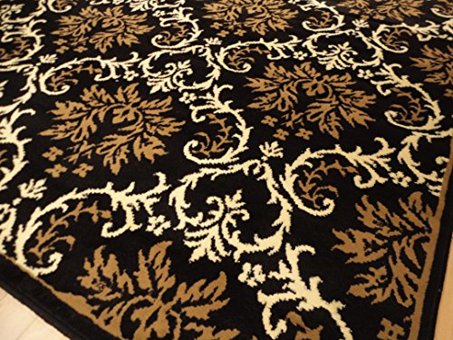 image for Large 5x8 Modern Rug Luxury Black Contemporary Rugs 5x7 Black Rug Mode
