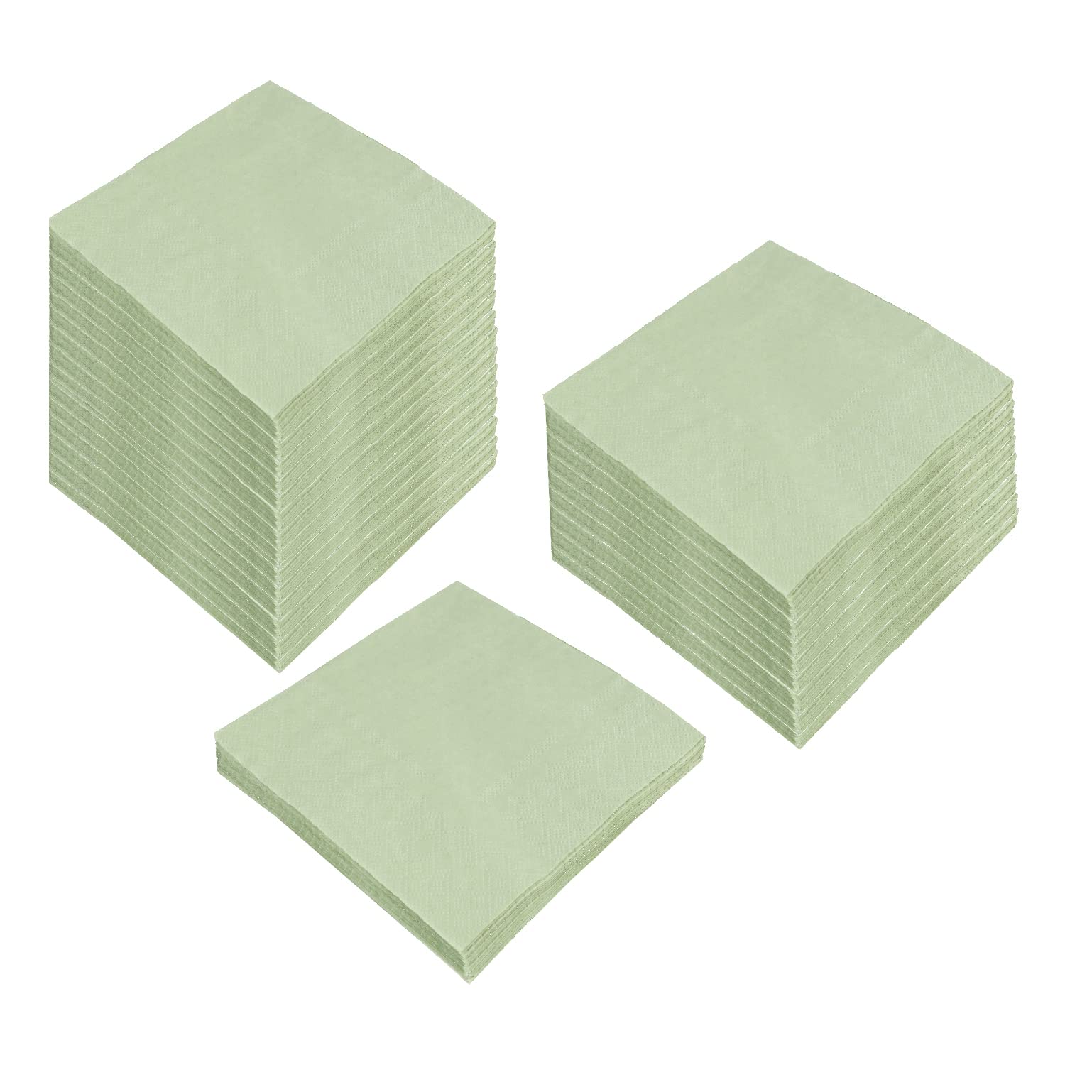 Photo 1 of 100 Pack Cocktail Napkin 2-Ply Dessert Napkins Folded 5 x 5 Inches Disposable Napkins for Dinner Wedding Birthday Party Bridal Anniversary Reception Event (100, Sage-Green)
