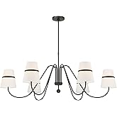 Minka Lavery 3736-872 Althia 6 Light 44" Wide Chandelier - Textured Dark Bronze with White Linen