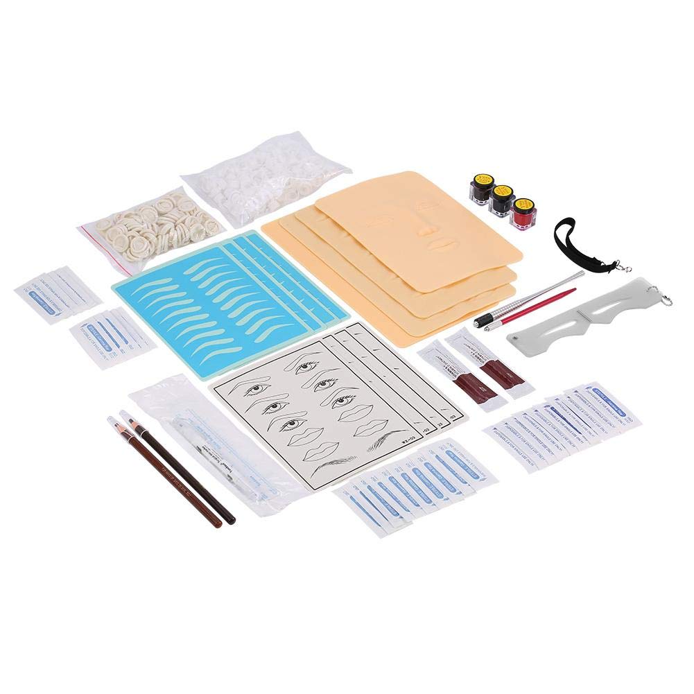 Tattoo Tool, Microblading Eyebrow Blade Pen Pigment Ring Skin Training Practice Tool Kit (Microblading Eyebrow Tool Kit)