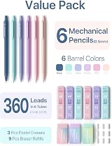 Four Candies Mechanical Pencils 0.5mm Set with HB 2B Leads 16ct Case view 6