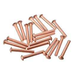 Aicosineg 20pcs 1.38" Length Copper Solid Rivets M5