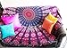 Folkulture Round Mandala Tapestry or Boho Beach Blanket or Bohemian Decoration or Hippie Beach Blanket, Circle Tablecloth or Picnic Blanket, Indian Meditation Rug Mat for Yoga, Pink Purple - 72 Inches