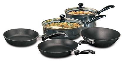 Hawkins Futura Non-Stick Cookware, 7-Pieces, Black