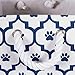 Bone Dry Pet Storage Collection Lattice Paw Print, Medium Round, White/Navy
