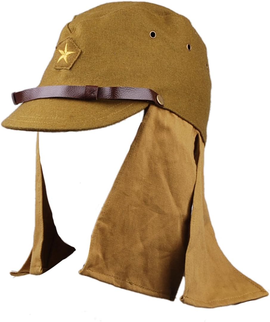 Ww2 Japanese Army Soldier Field Wool Cap Hat with Havelock Neck Flap Amazon.co.uk Sports