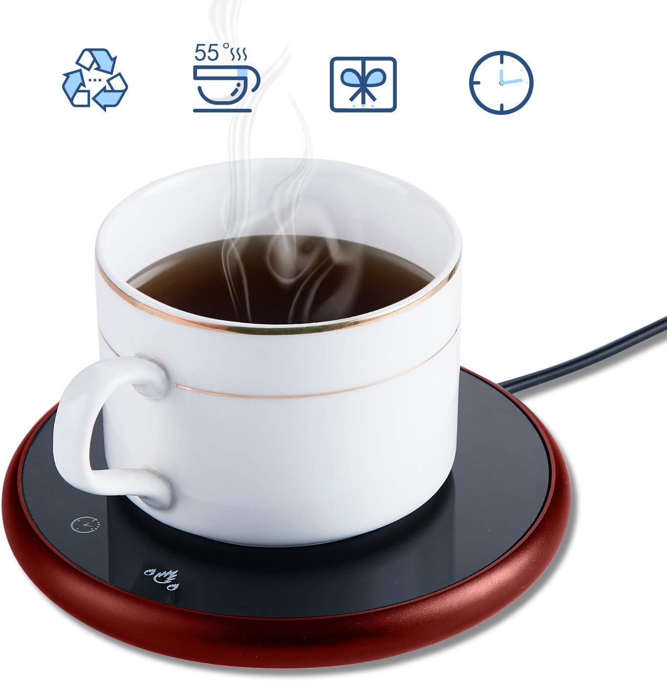 Electric Beverage Warmer with 2 Temperature Settings Coffee Warmer for