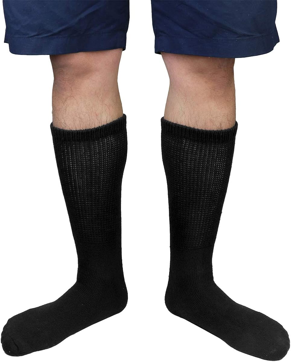Physicians Approved Diabetic Socks Crew Unisex 3, 6 or 12-Pack: Clothing