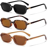 GFUIARA Rectangle Retro Sunglasses for Women Men Trendy Small Square Frame 90s Style Sunnies