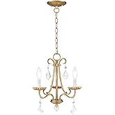 Livex Lighting 40873-48 Daphne 3 Light AGL Mini Chandelier, Antique Gold Leaf