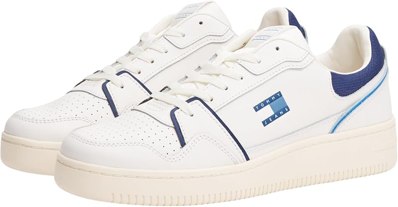 Uomo Sneakers con Suola Preformata Retro Basket Profilo Basso, Blu (Navy), 42