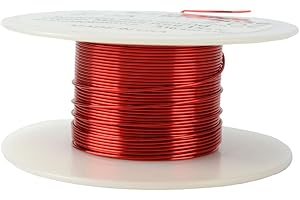 ARKIFACE TEMCo 22 AWG Copper Magnet Wire - 2 oz 63 ft 155°C Magnetic Coil Red