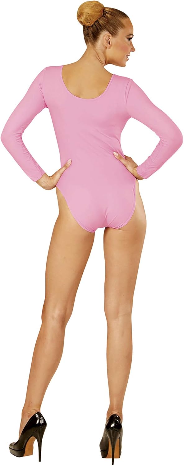 Widmann fancy dress costume Womens Ladies Baby Pink Long Sleeve Leotard Outfit S/M, S-M - Image 3