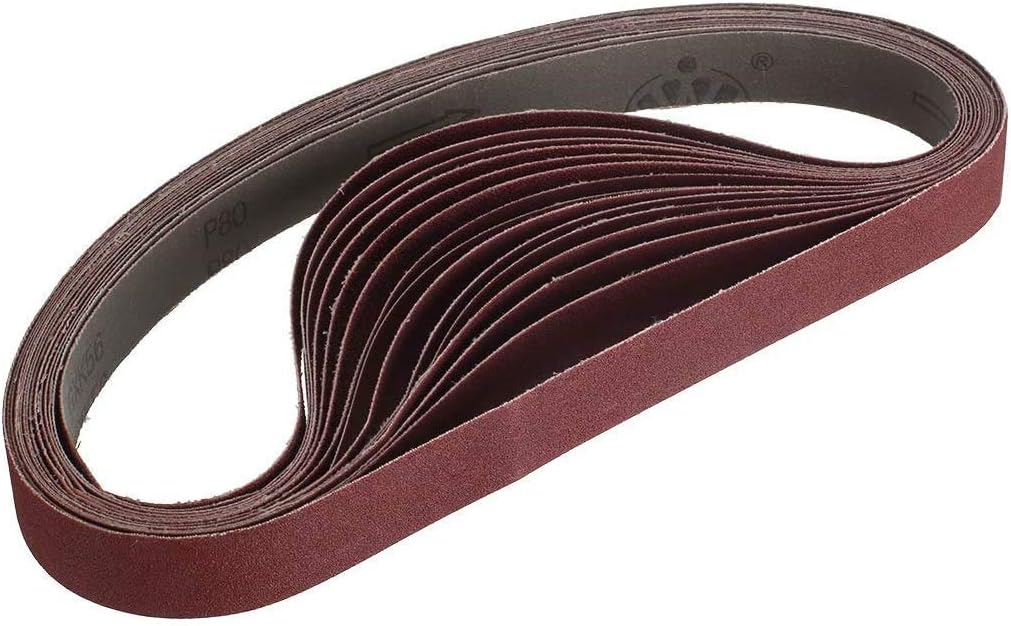 Aluminum Oxide Sanding Belts, 4-Inch x 36-Inch 80/120/150/240/400 Assorted Grits (10 Pack) - - 