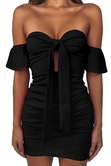 black strapless bodycon mini dress
