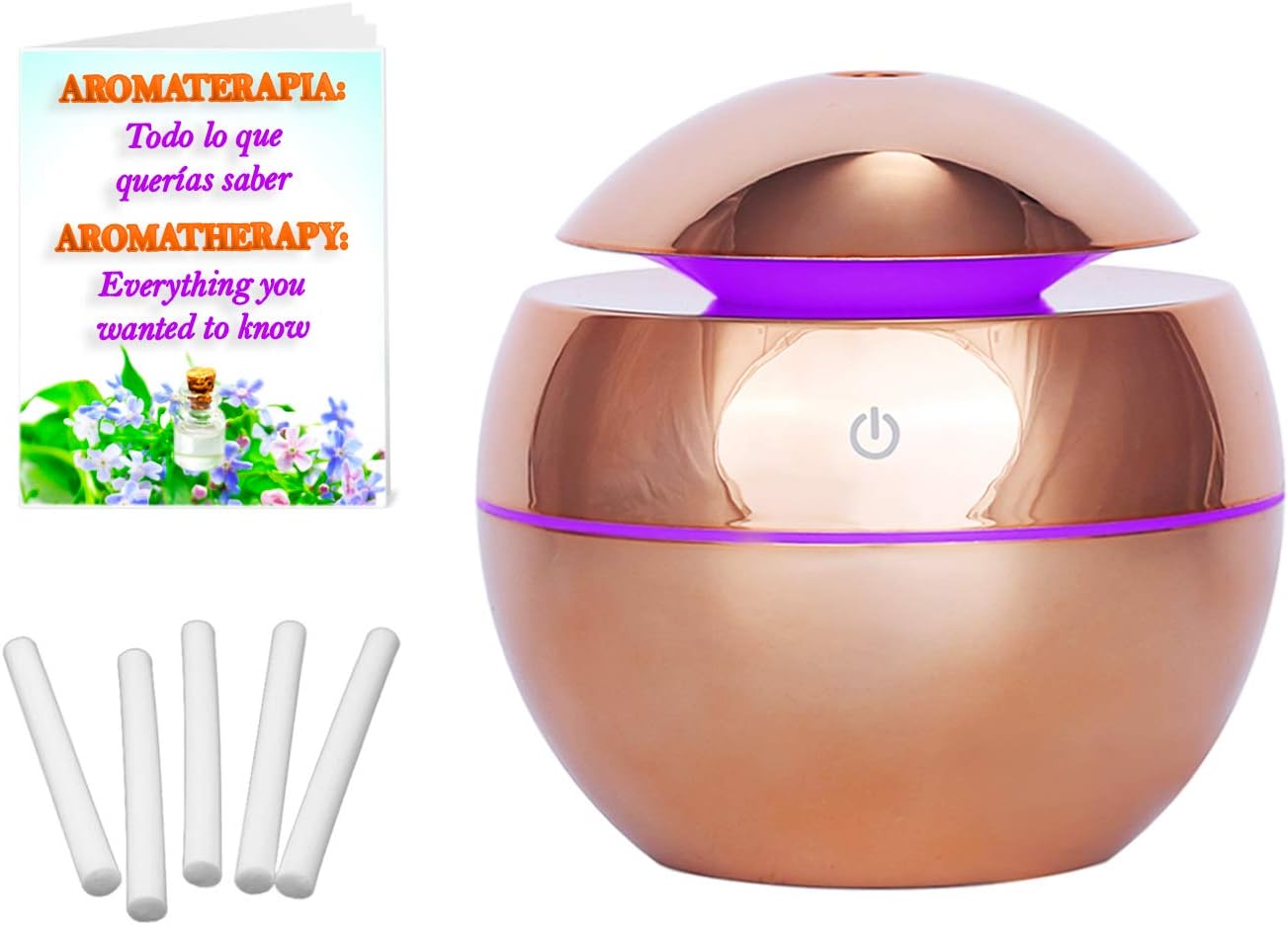 Essential Oil Diffuser Electric with 5 Filters Replacement and Book Aromatherapy Aromatherapy Diffuser Ultrasonic Humidifier Aromatherapy Air Freshener Home Office Change Color Light Round Shape
