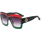 FEISEDY Retro Trendy Square Sunglasses for Women Oversized Stylish Inspired Shades Vintage Desinger Sunglasses B2276