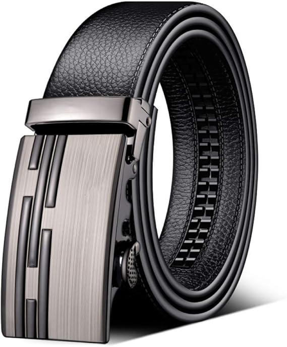 Amazon Co Jp メンズ本革ベルト合金自動バックルラチェットユースビジネスベルト幅3 5センチスーツジーンズカジュアルとフォーマル 服 ファッション小物