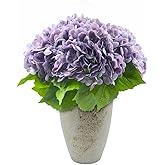 4PCS Artificial Hydrangea Flowers, Real Touch Faux Latex Hydrangeas, Lifelike Fake Blooms for Wedding, Home Decor, Party Arra
