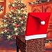 OiArt Santa Hat Chair Covers, Set of 4 PCS Santa Clause Red Hat Chair Back Covers Kitchen Chair Covers Sets for Christmas Holiday Festive Decor